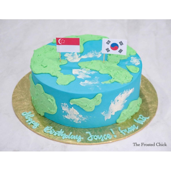 World Map Decorated Cake