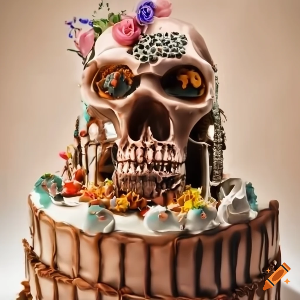 Skull Decorated Cake