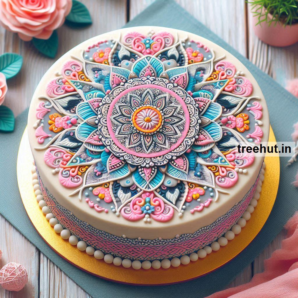 Mandala Decorated Cake