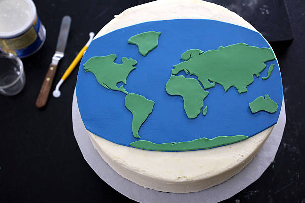 World Map Decorated Cake