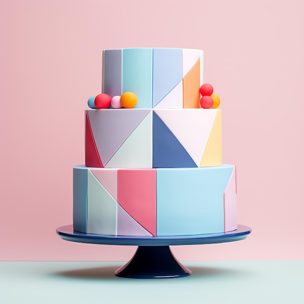 Geometric Decorated Cake