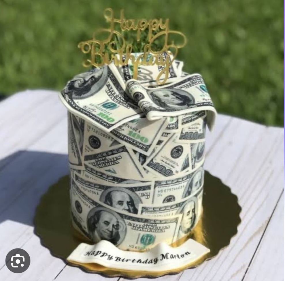 Dollar Decorated Cake