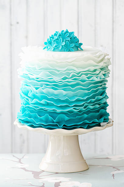 Turquoise Decorated Cake