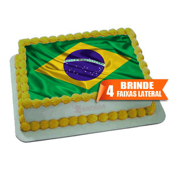 Bolo Decorado Bandeira Brasil