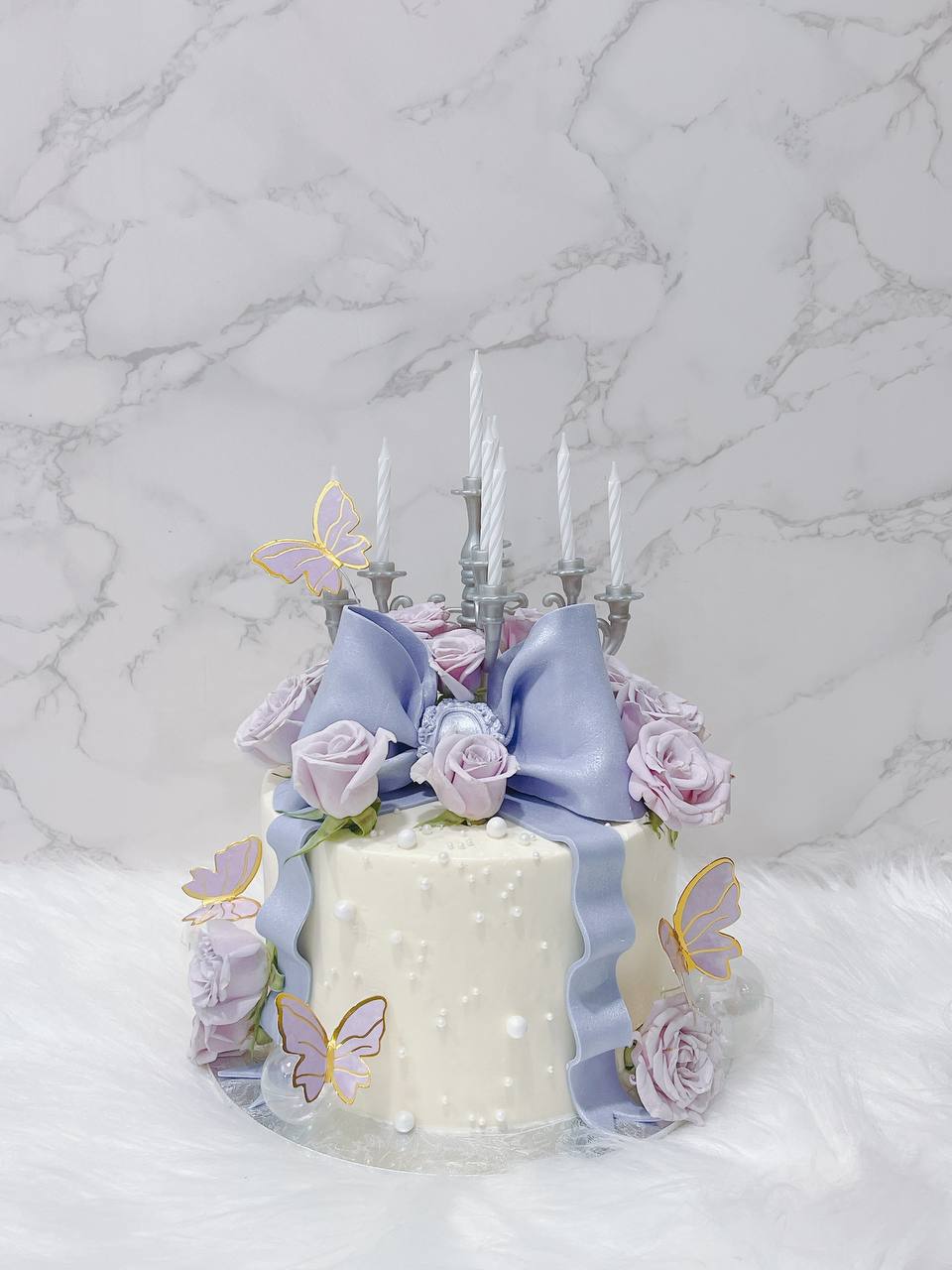 Lilac Decorated Cake