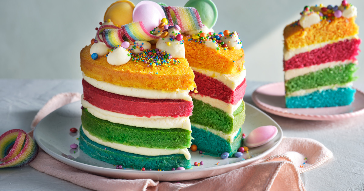 Rainbow Decorated Cake