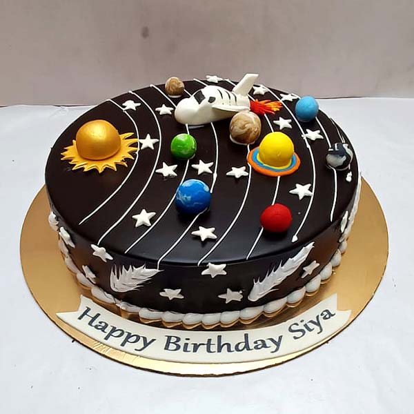 Solar System Decorated Cake