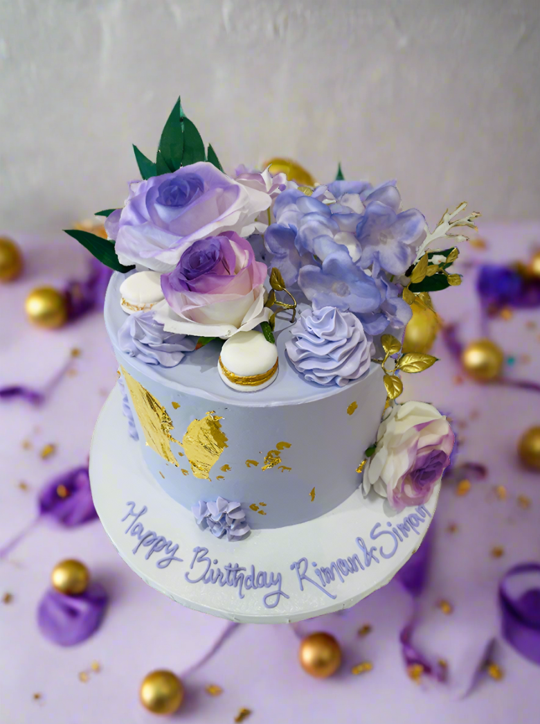 Lilac Decorated Cake