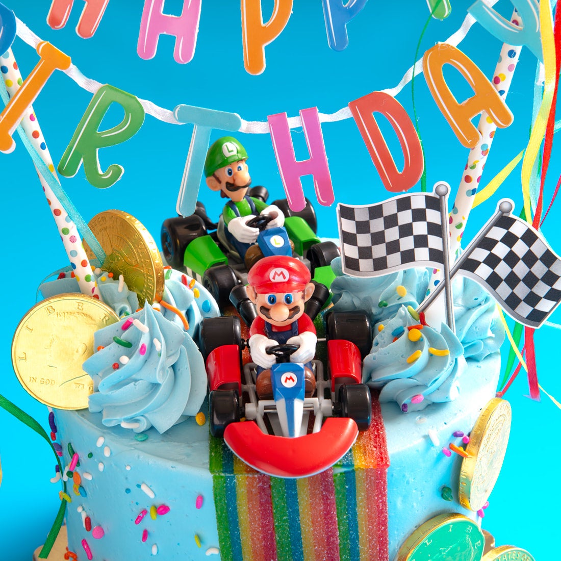 Mario Bros Decorated Cake