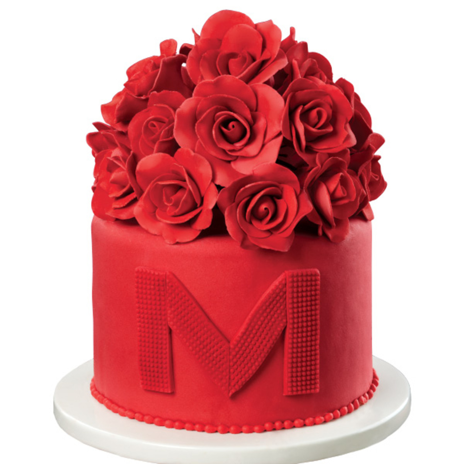 Decorated Red Roses Cake