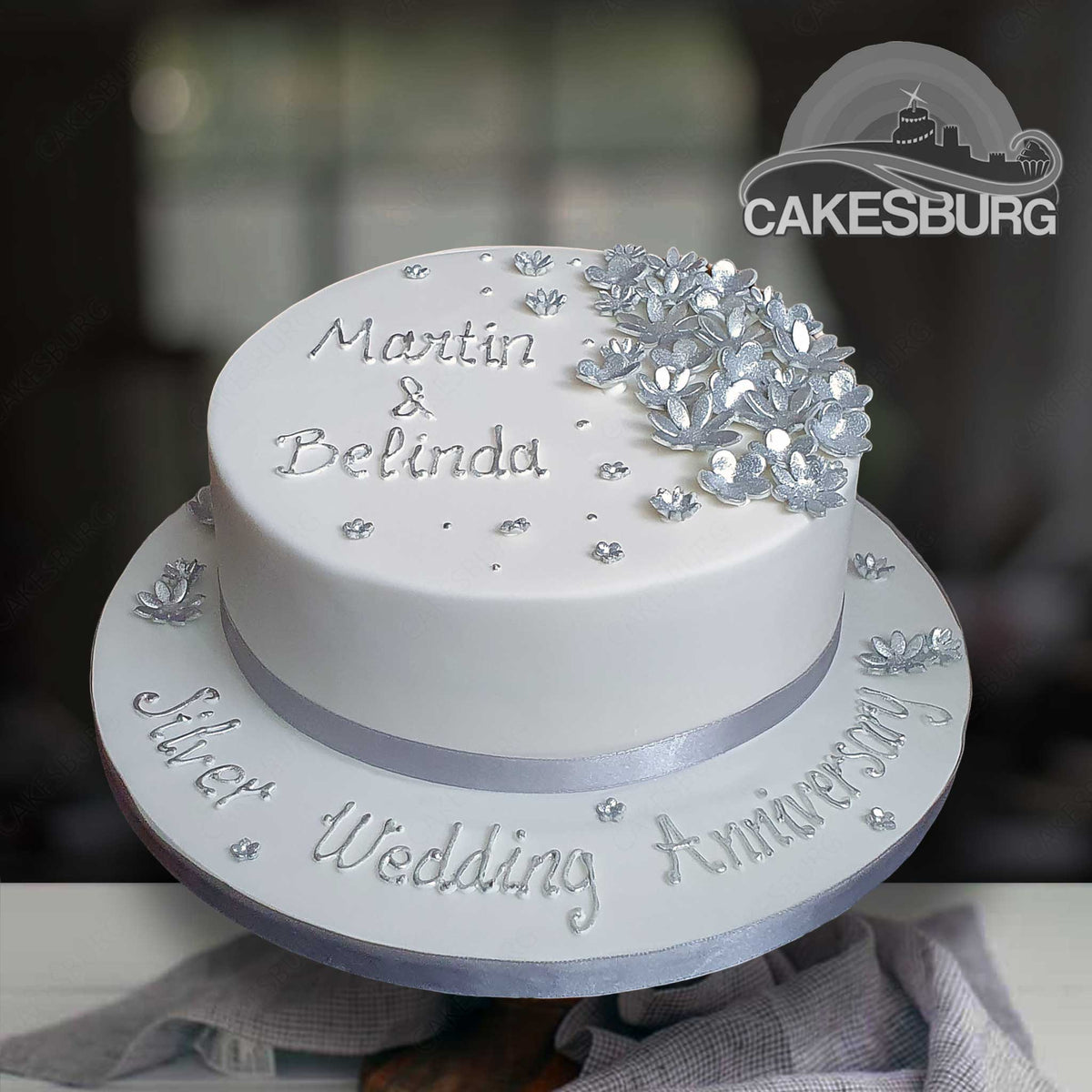 Silver Decorated Cake