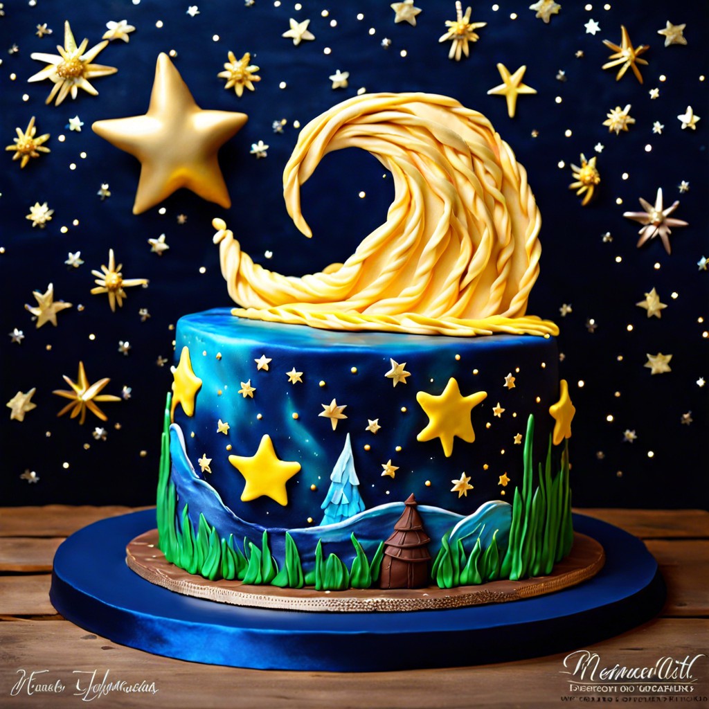 Cake Decorated Sky The Starry Night