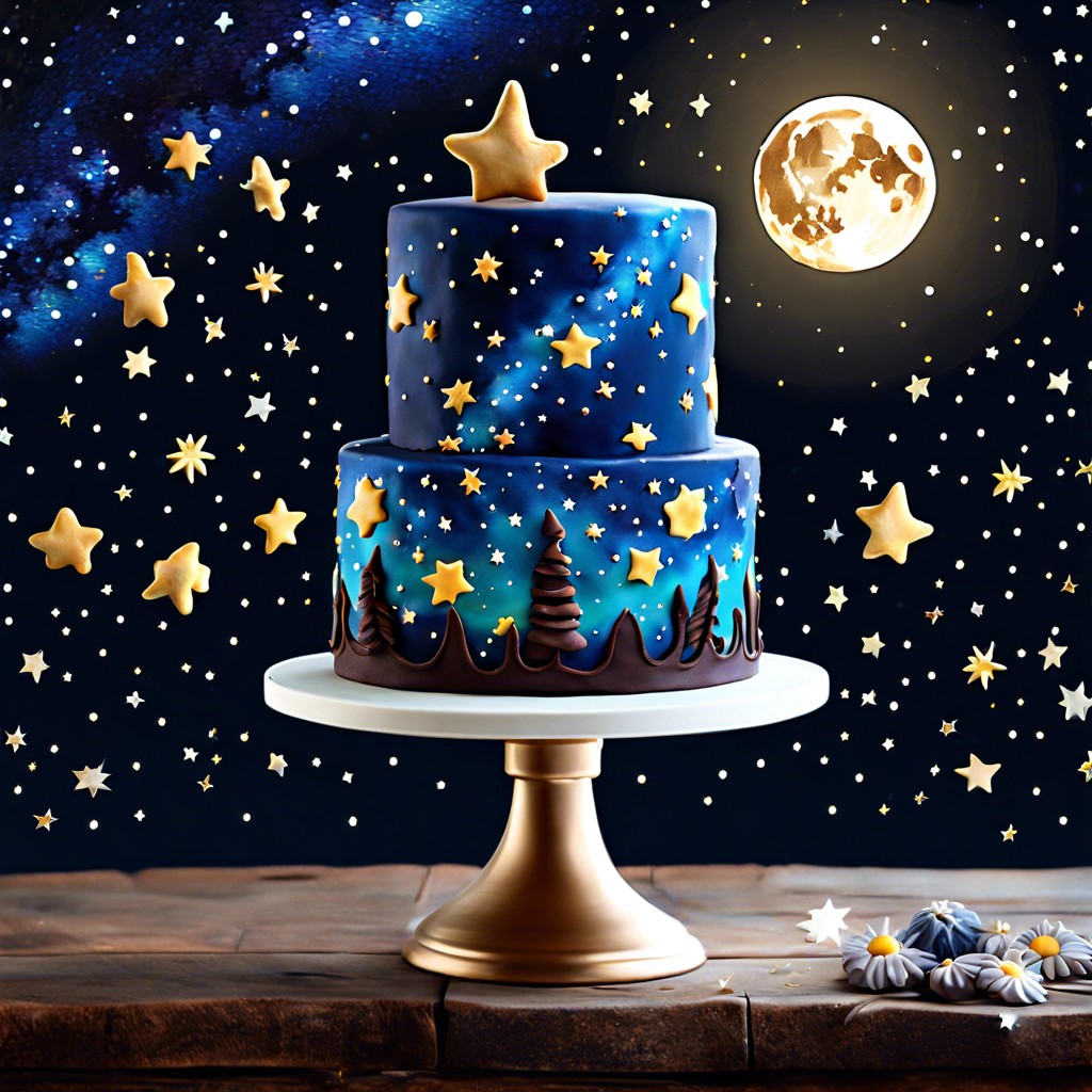 Cake Decorated Sky The Starry Night