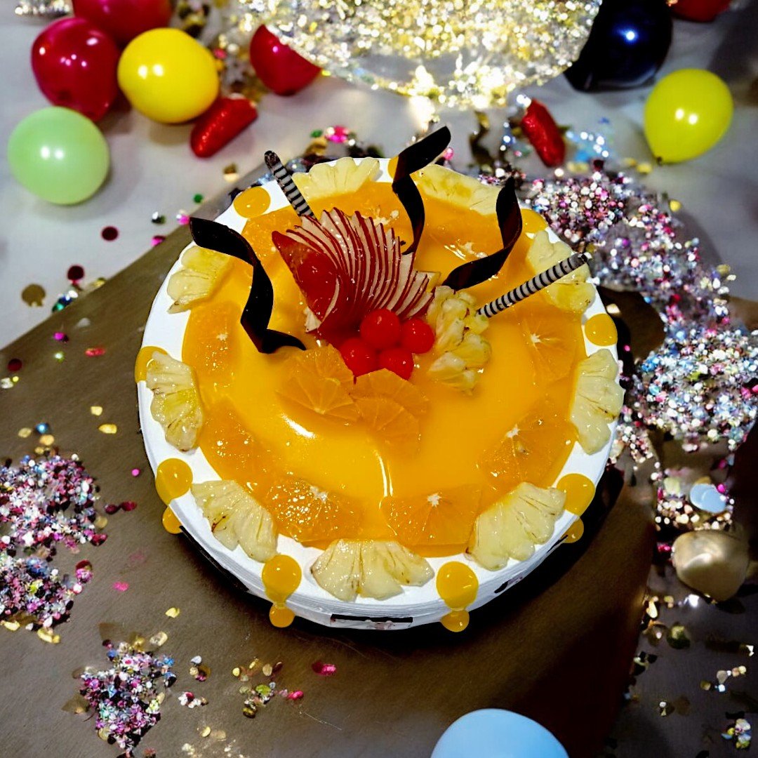 Decorated Pineapple Cake