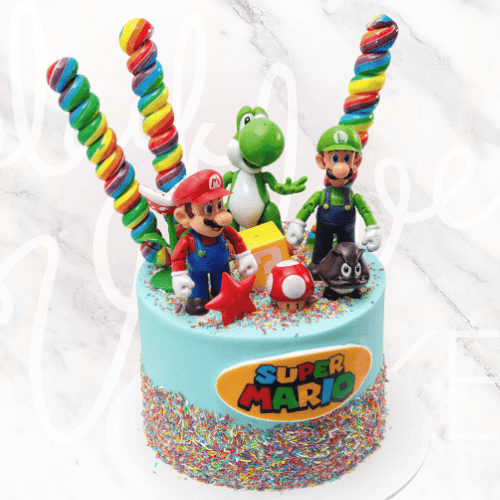 Mario Bros Decorated Cake