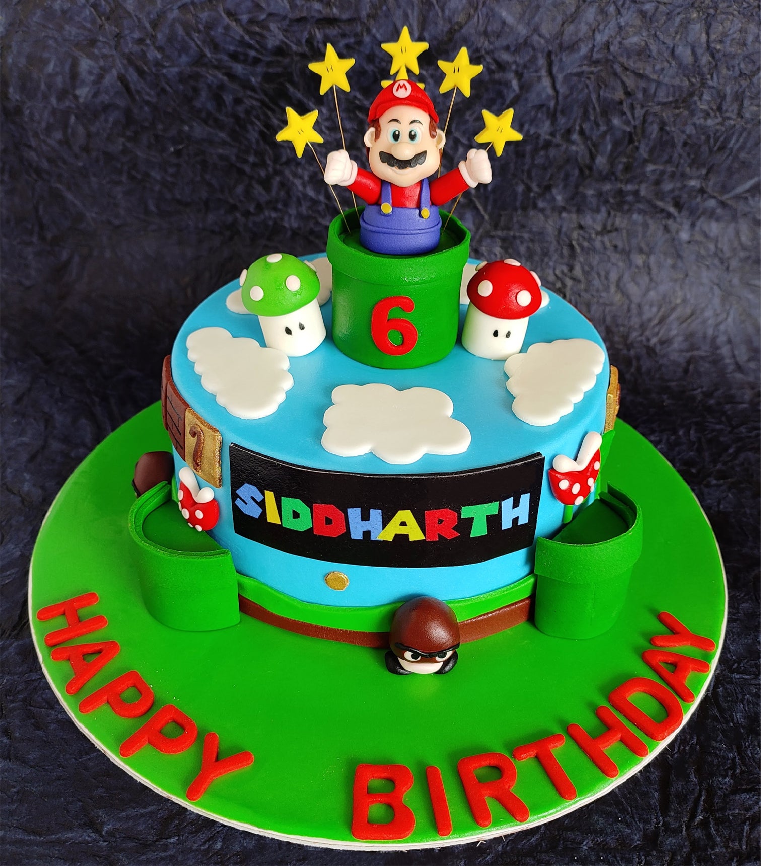 Mario Bros Decorated Cake