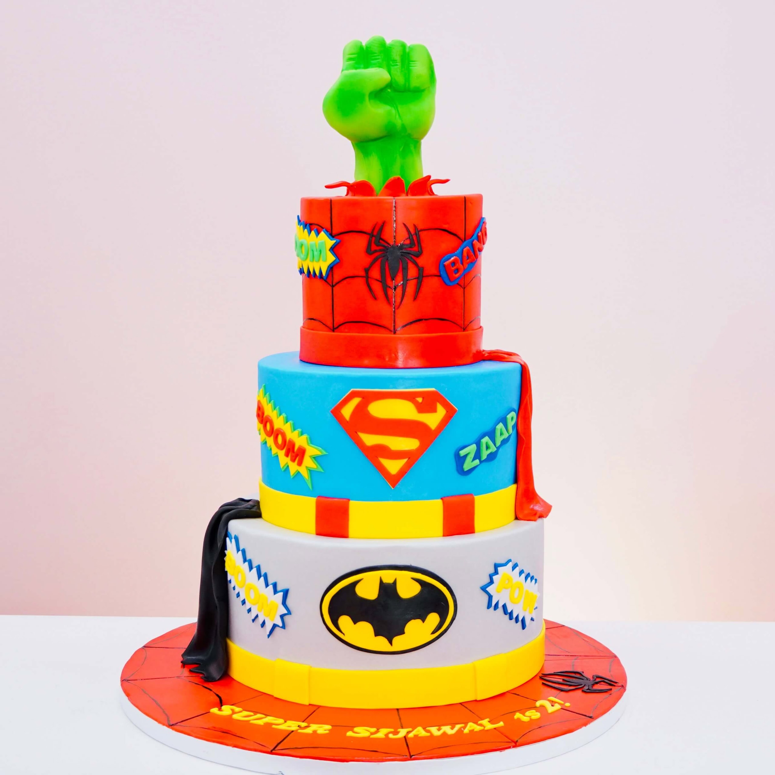 Decorated Super Heroes Cake