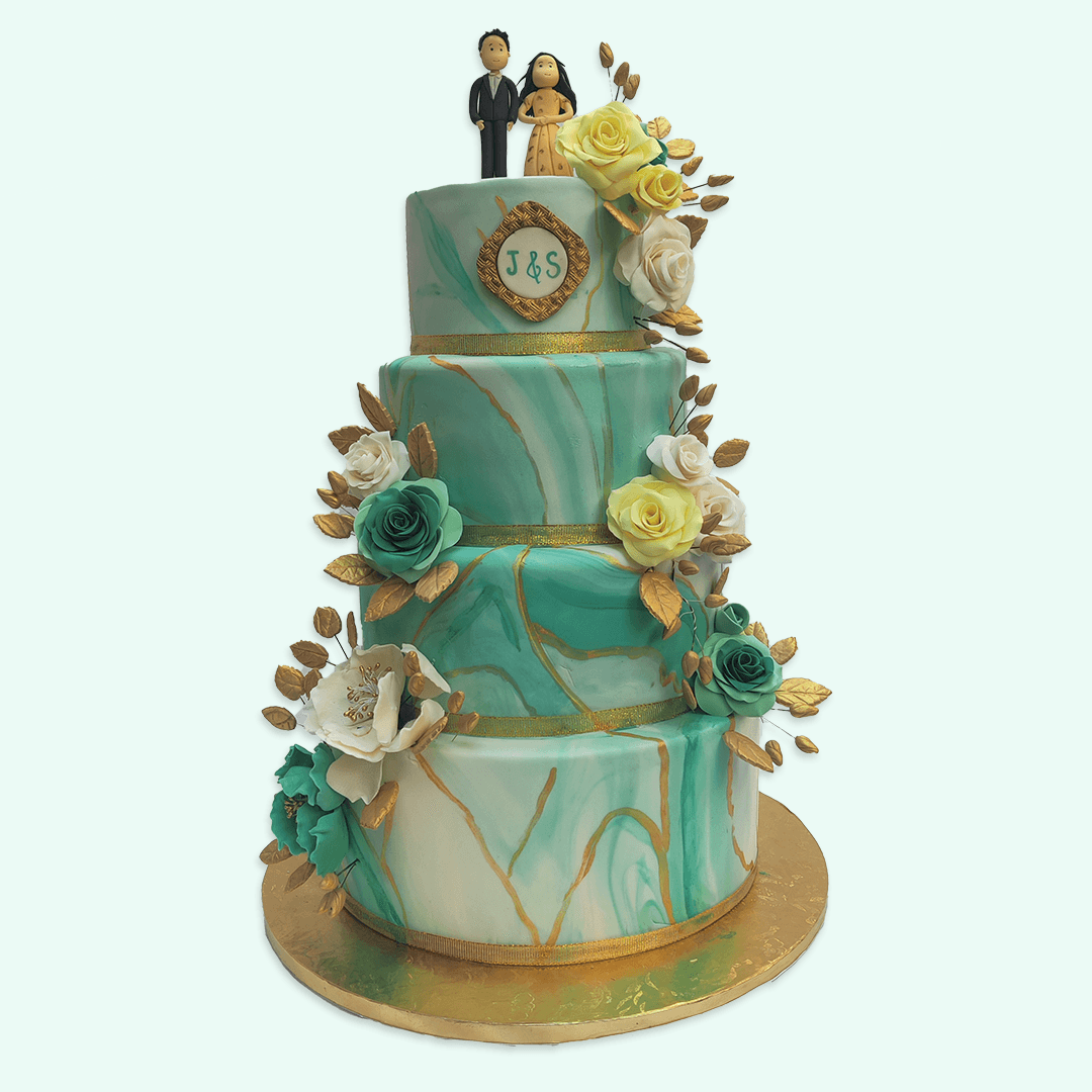 Turquoise Decorated Cake