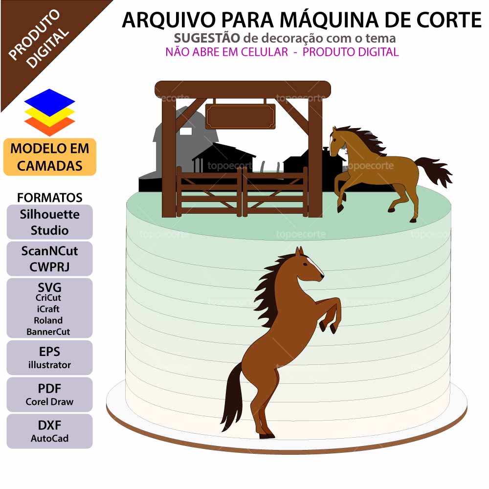 Bolo Decorado Cavalos