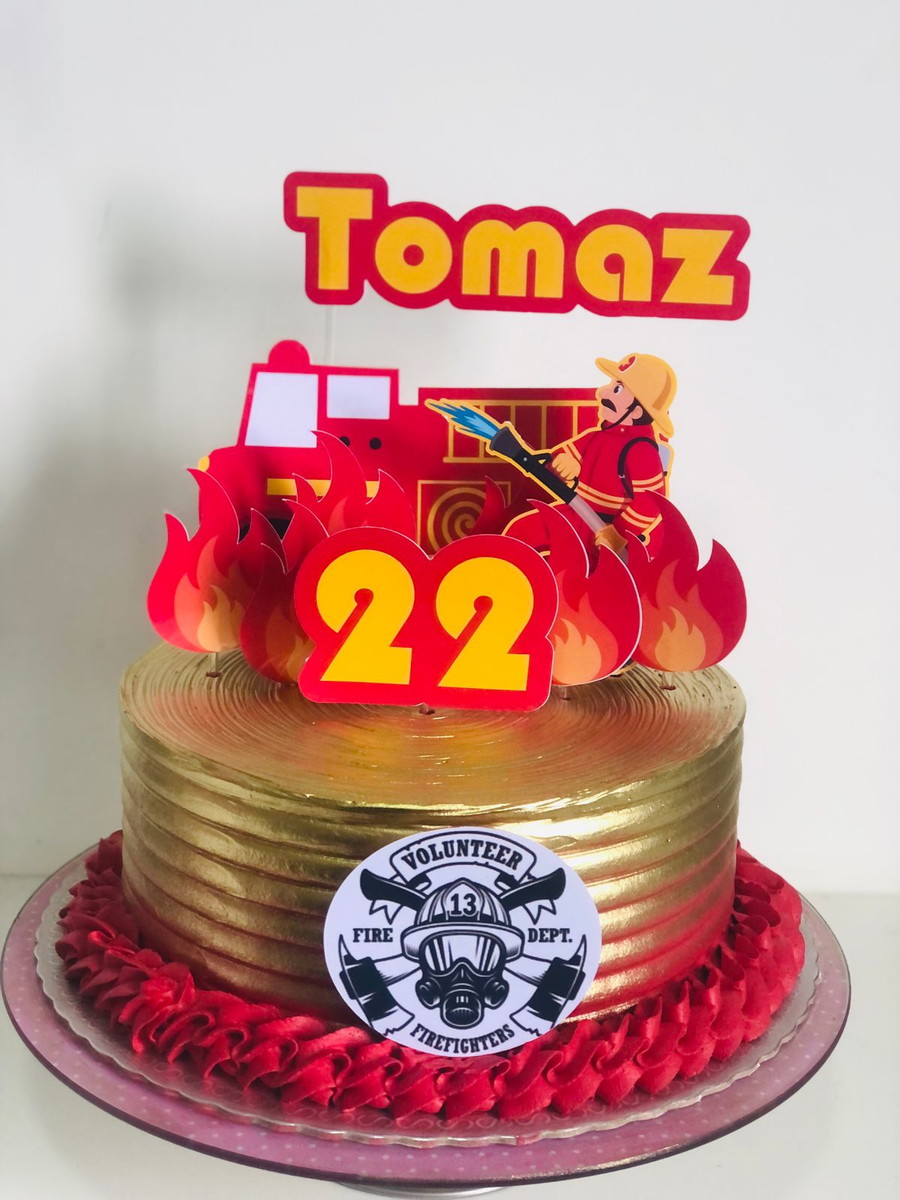 Civil Firefighter Decorated Cake