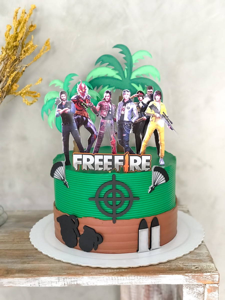 Bolo Decorado Free Fire