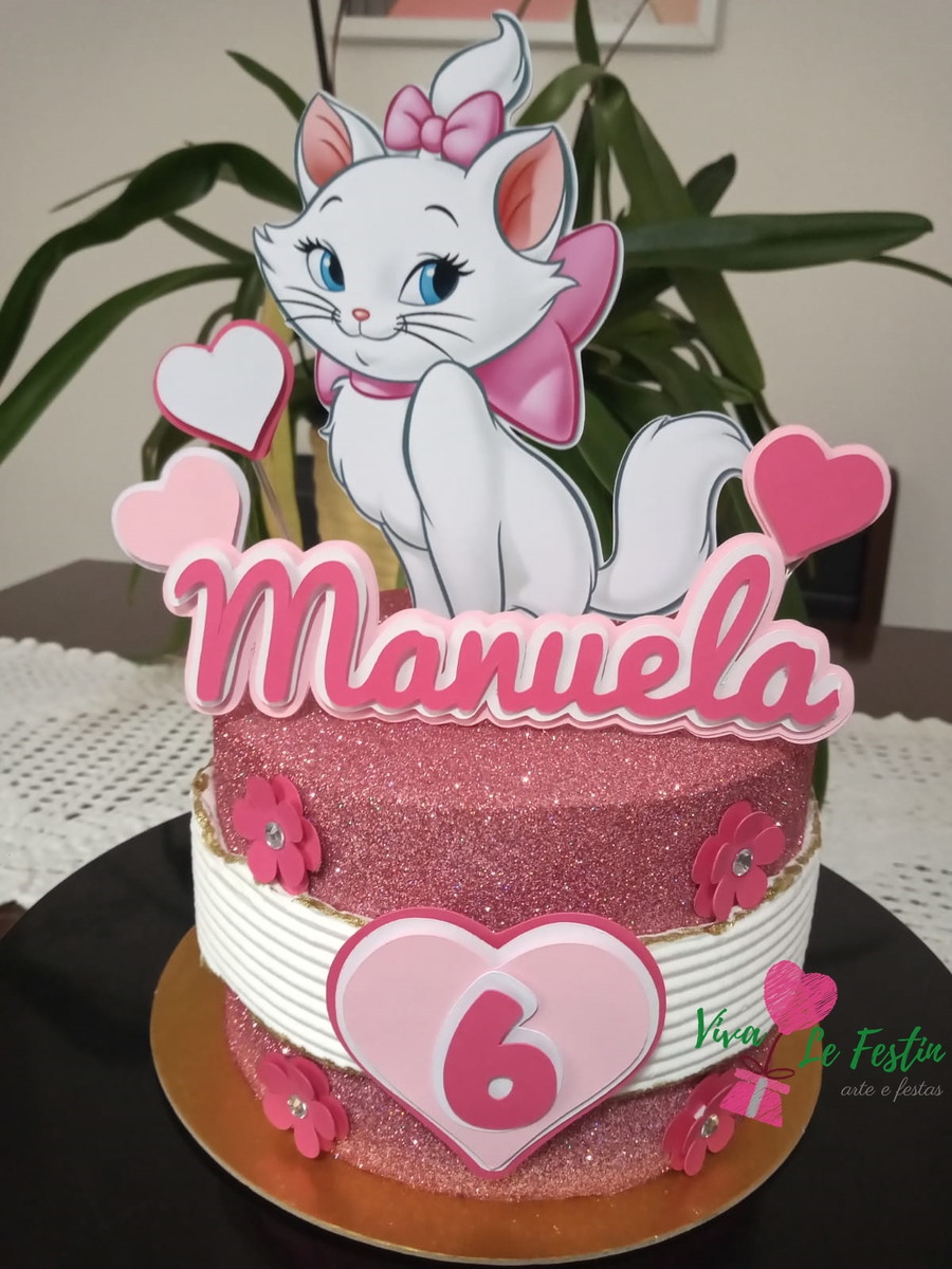 Bolo Decorado Gatinha Marie