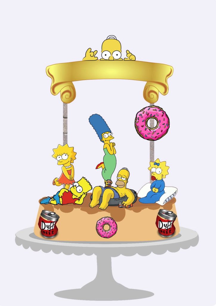 Bolo Decorado Simpsons