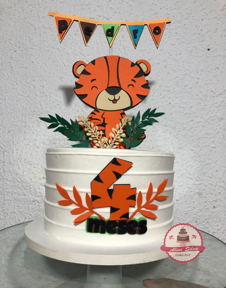 Bolo Decorado Tigre