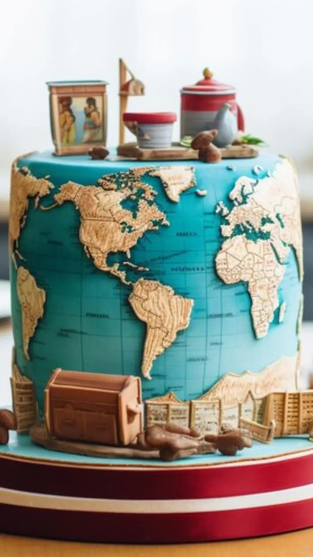 World Map Decorated Cake