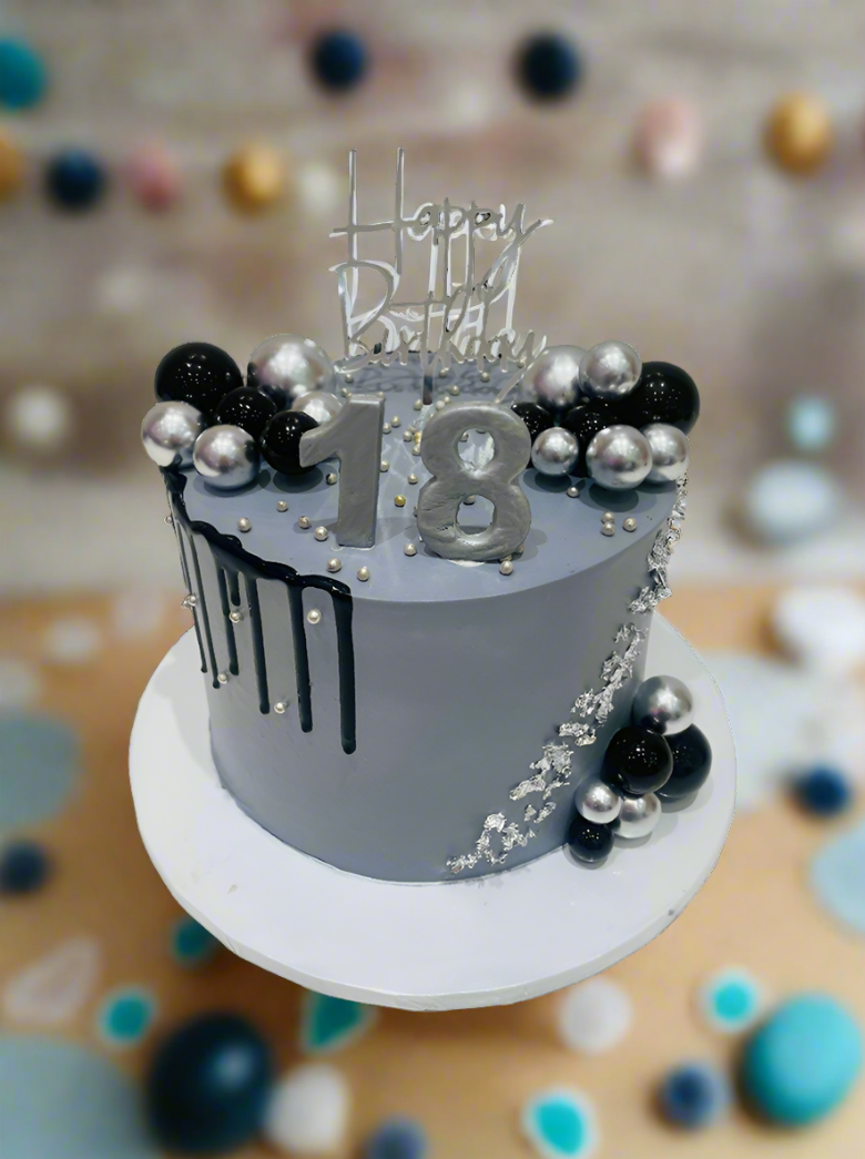 Silver Decorated Cake