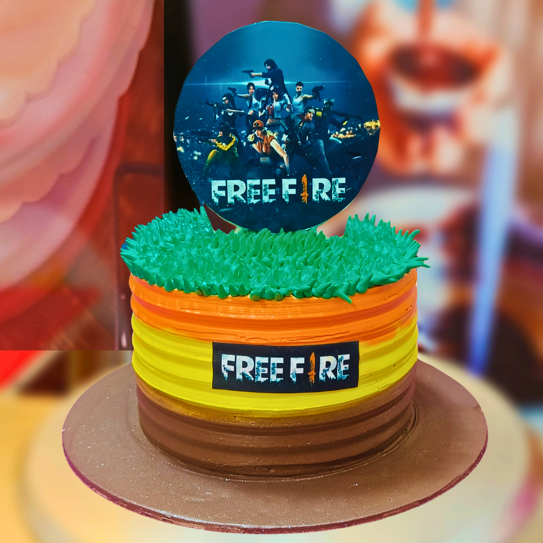 Free Fire Decorated Cake