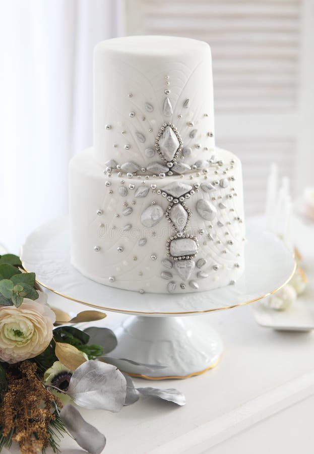 Silver Decorated Cake