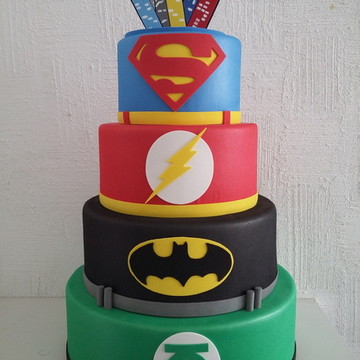 Bolo Decorado Liga Justiça