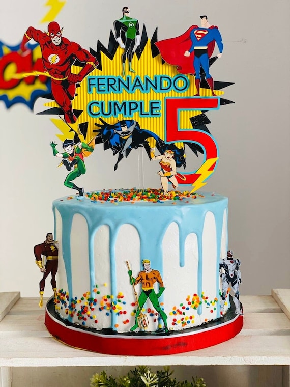 Justice League Decorated Cake