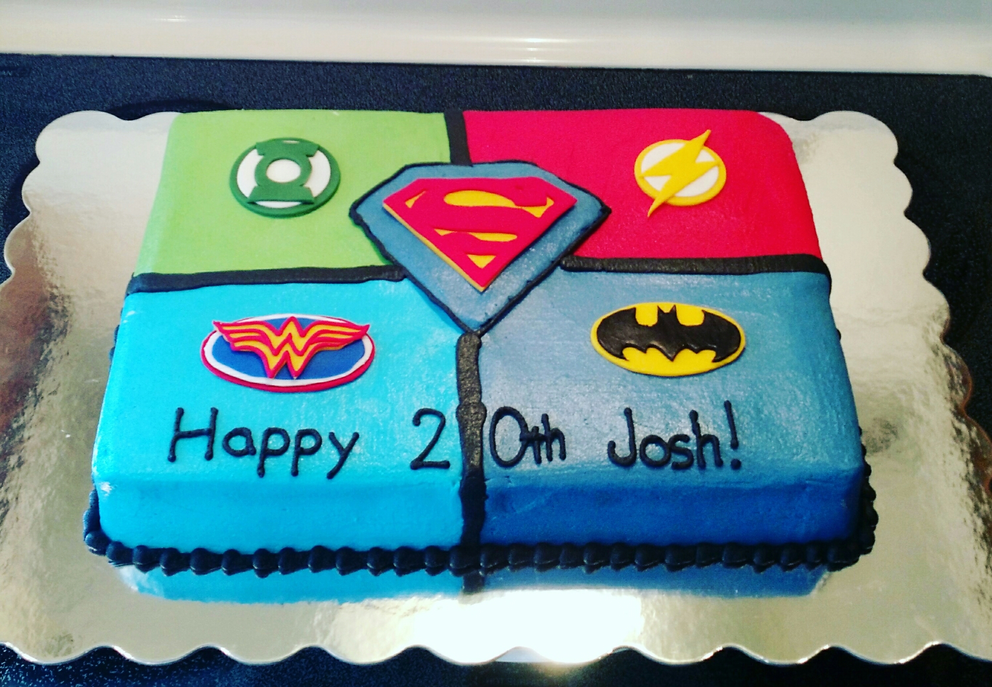Justice League Decorated Cake