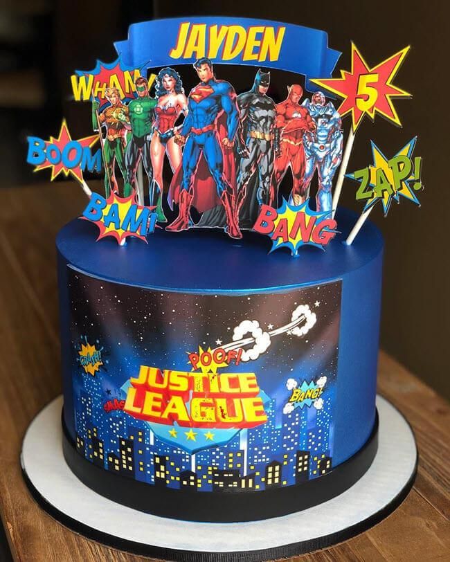 Justice League Decorated Cake