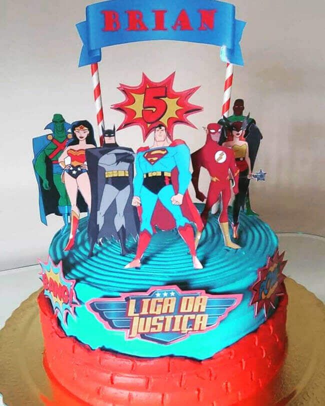 Justice League Decorated Cake