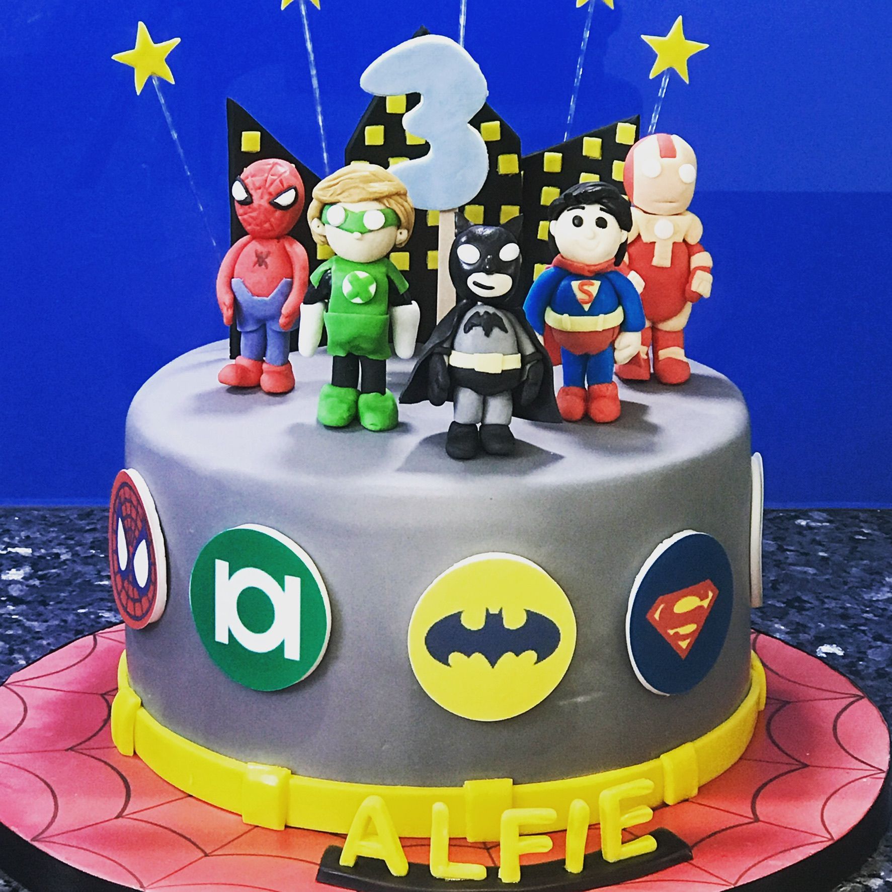 Justice League Decorated Cake