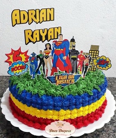 Bolo Decorado Liga Justiça