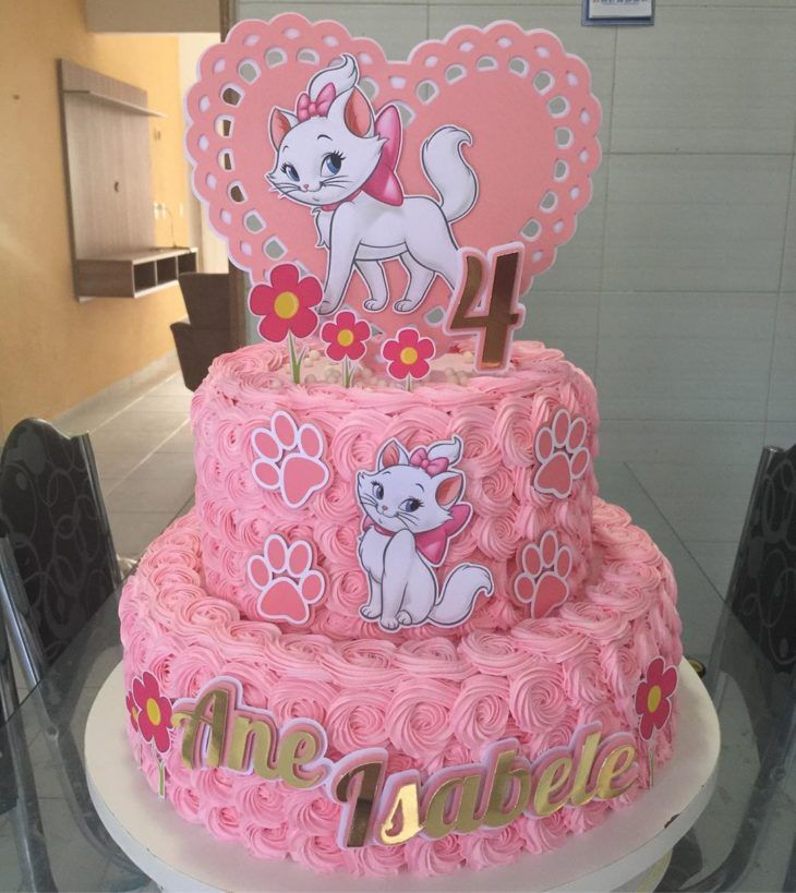 Bolo Decorado Gata Marie
