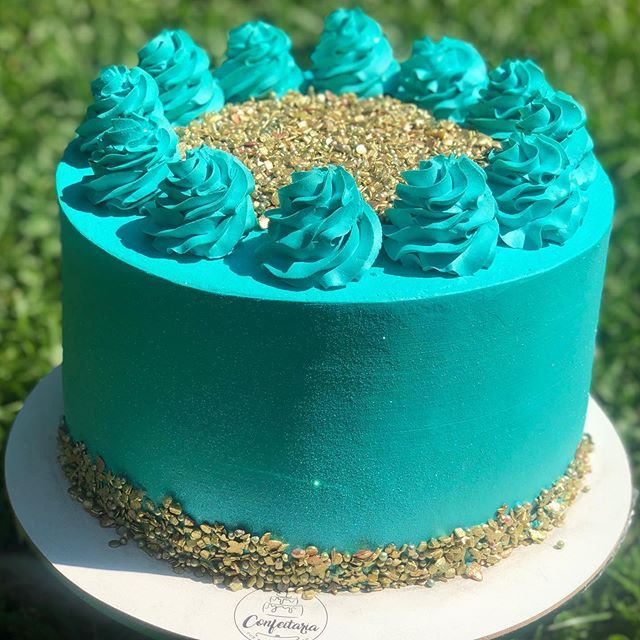 Bolo Decorado Azul Tiffany