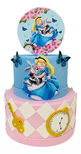 Bolo Decorado alice no pais das maravilhas